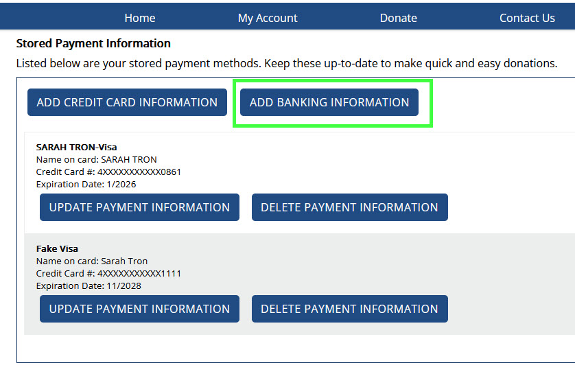 Donor Portal Tip: Encouraging Donors to Update Payment Methods on